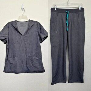 FIGS Casma Kade Cargo Scrub Pants Graphite Gray Medical Women's Medium Petite